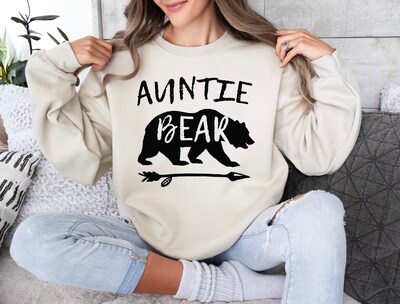 Auntie Bear Sweatshirt, Auntie Shirt, Aunt Shirt, Gift for Auntie, Aunt Gift, Favorite Aunt - image1